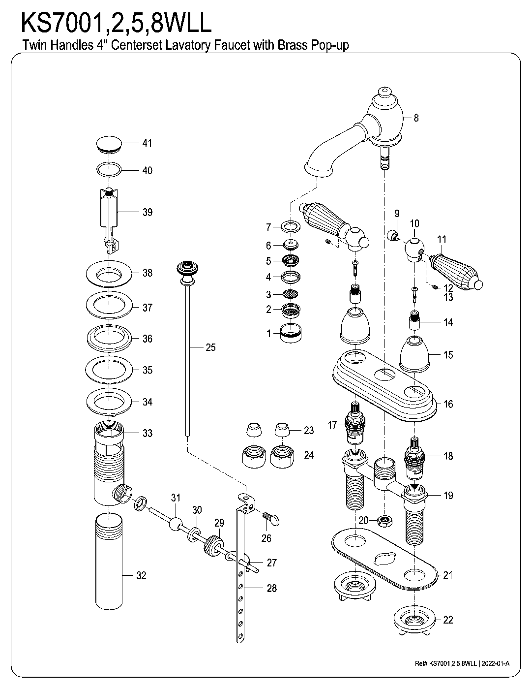Wilshire KS7001WLL exploded parts diagram