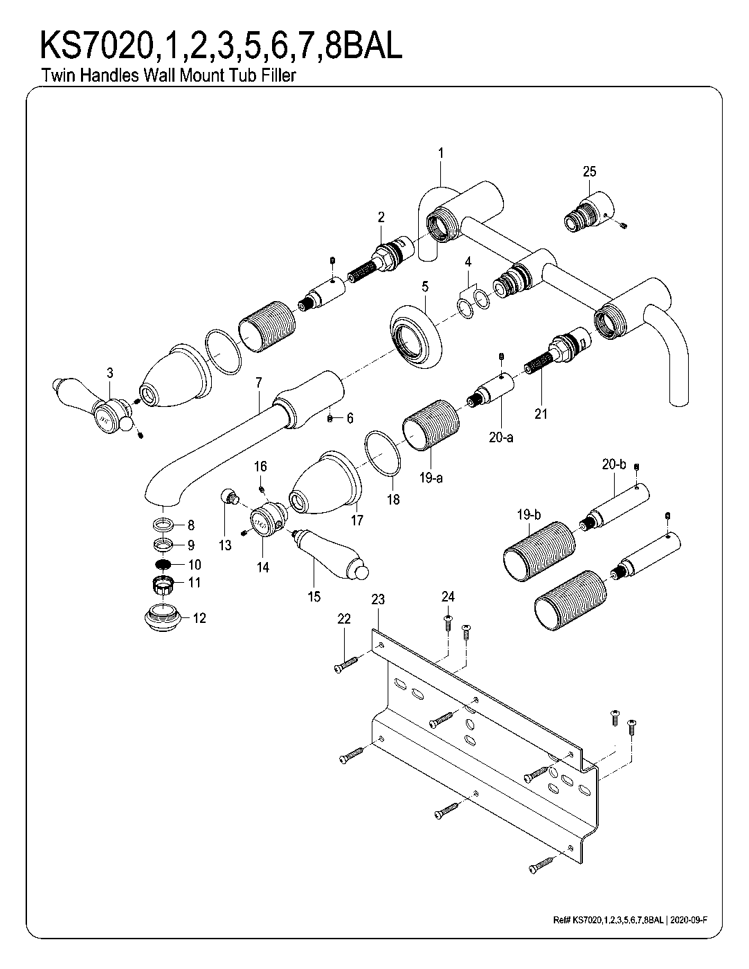 Heirloom KS7020BAL exploded parts diagram
