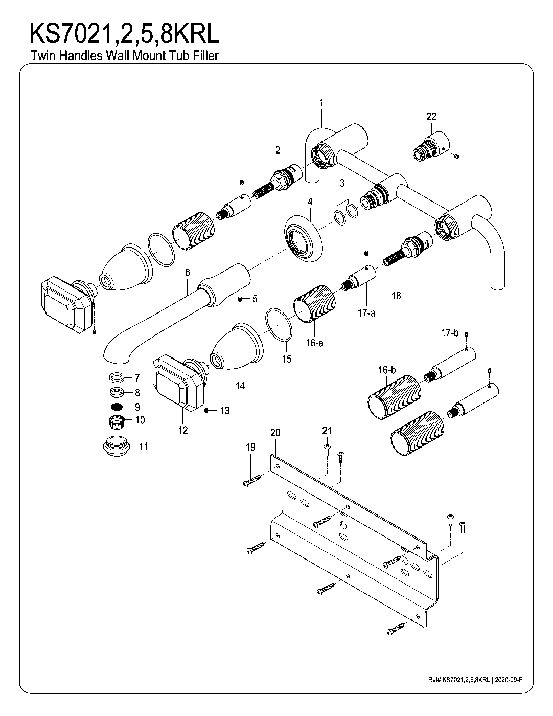 Krystal Onyx KS7021KRL exploded parts diagram