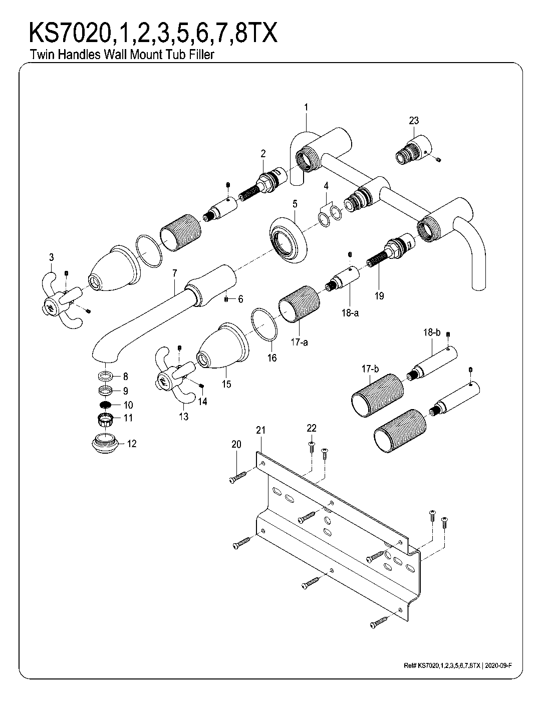 French Country KS7020TX exploded parts diagram
