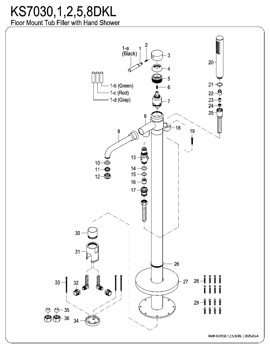 Kaiser KS7030DKL exploded parts diagram