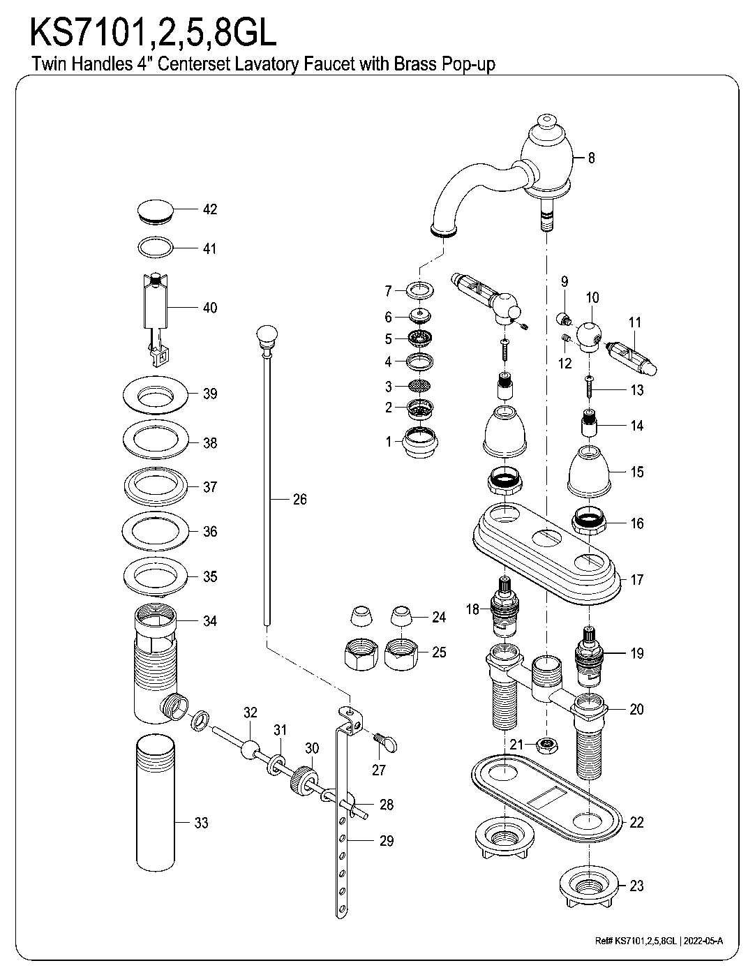 Georgian KS7101GL exploded parts diagram