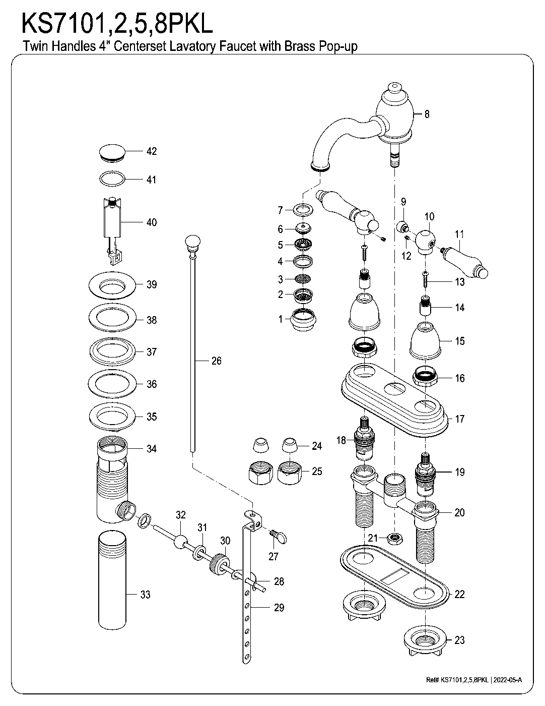 Duchess KS7101PKL exploded parts diagram