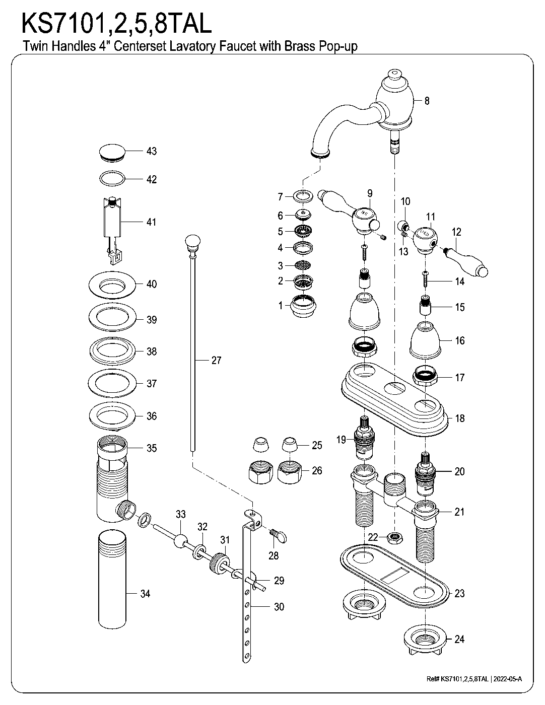 Tudor KS7101TAL exploded parts diagram