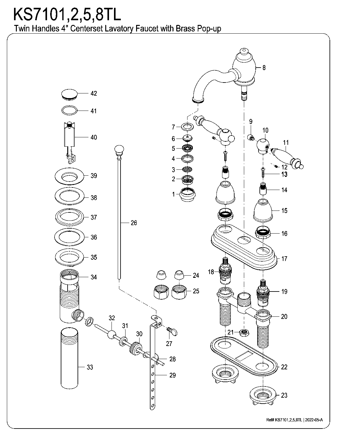 Templeton KS7101TL exploded parts diagram