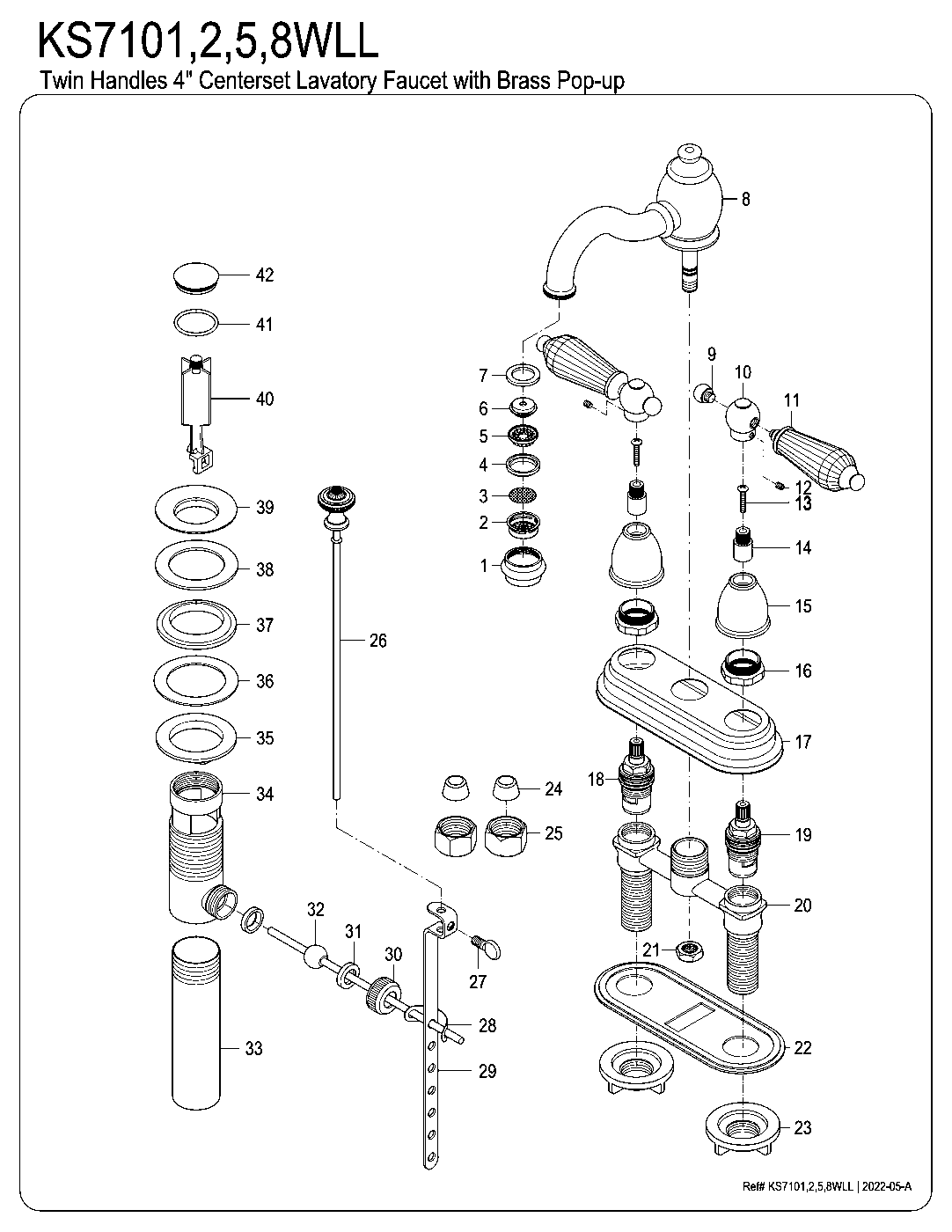 Wilshire KS7101WLL exploded parts diagram