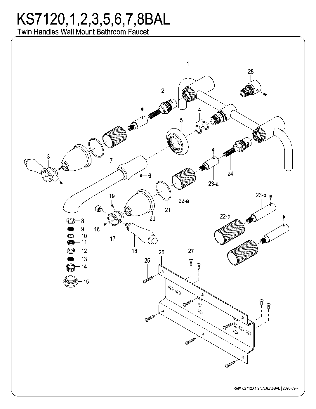 Heirloom KS7120BAL exploded parts diagram