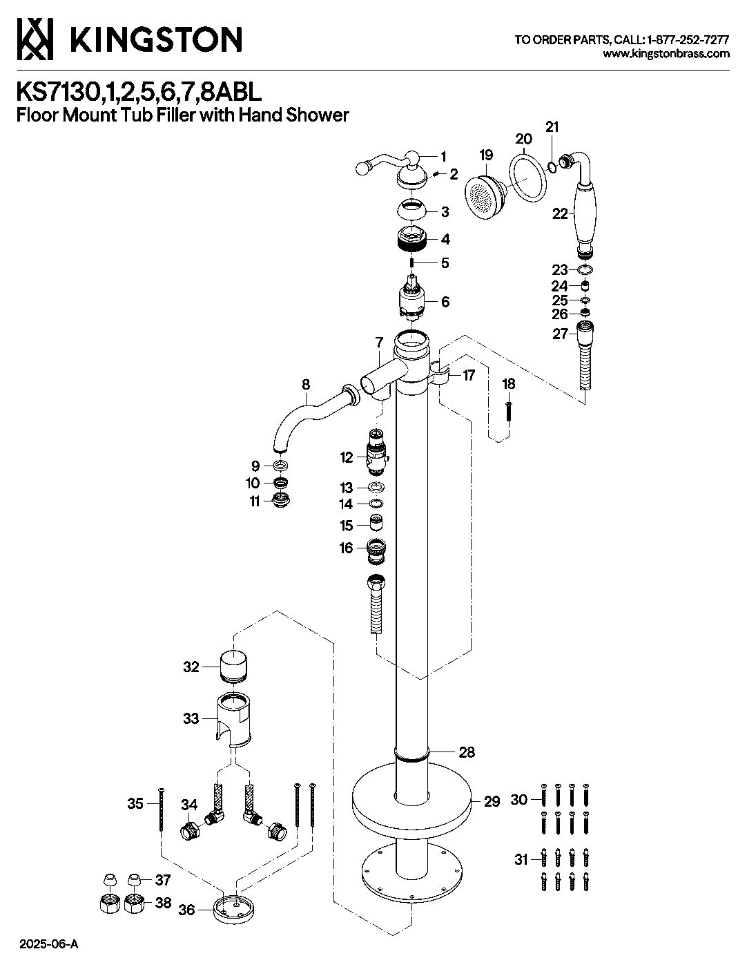 English Country KS7130ABL exploded parts diagram