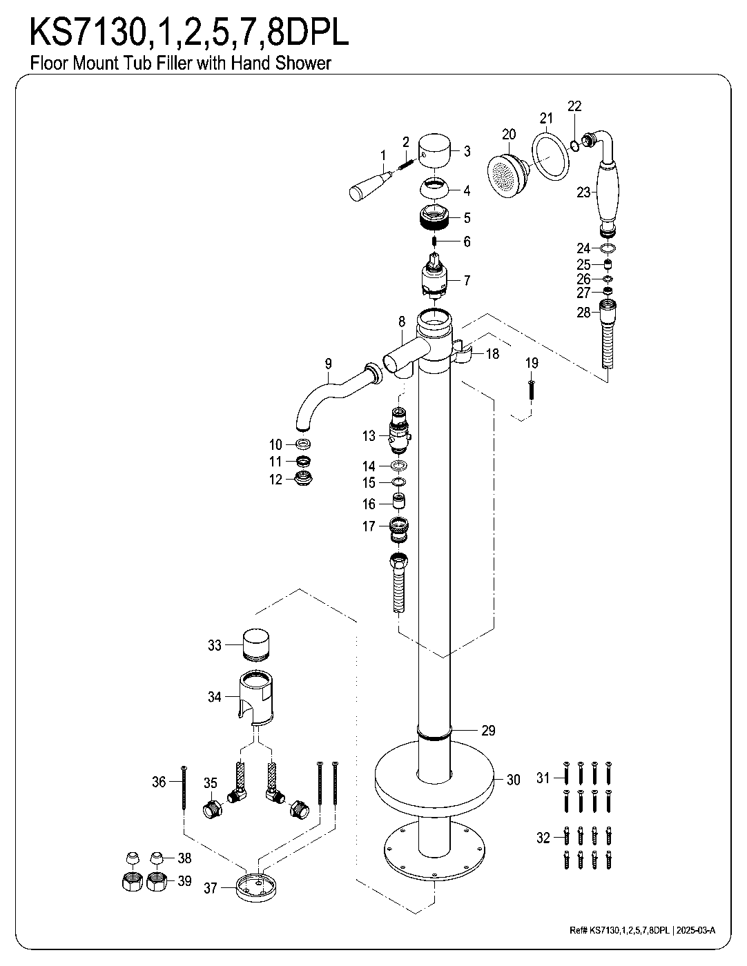 Paris KS7130DPL exploded parts diagram
