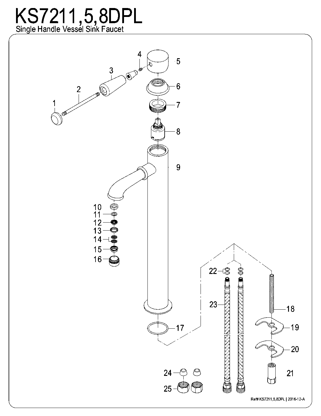 Kingston Brass KS7211DPL exploded parts diagram