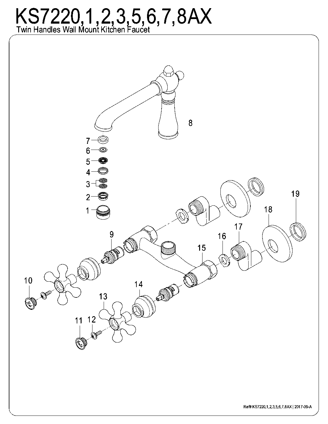 English Country KS7220AX exploded parts diagram