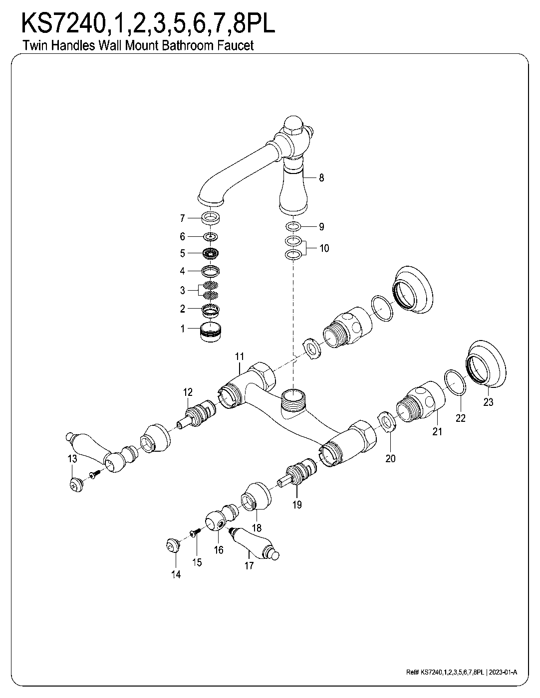 English Country KS7240PL exploded parts diagram