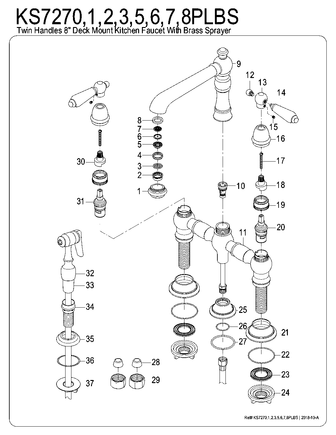 English Country KS7270PLBS exploded parts diagram