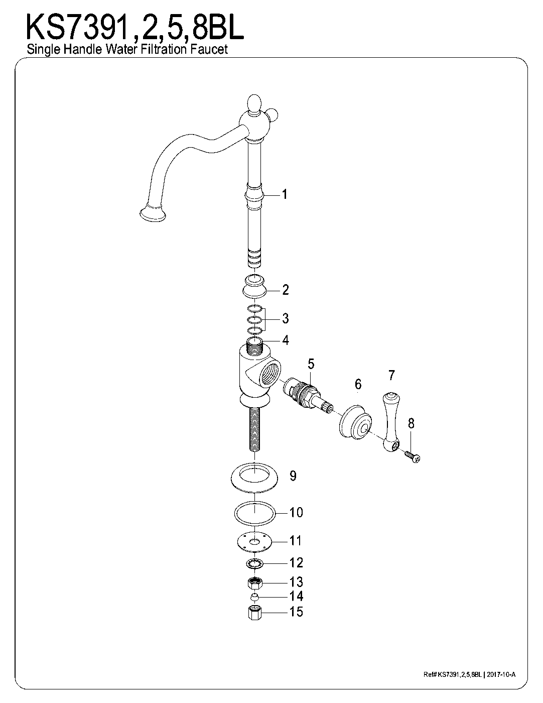 Kingston Brass KS7391BL exploded parts diagram