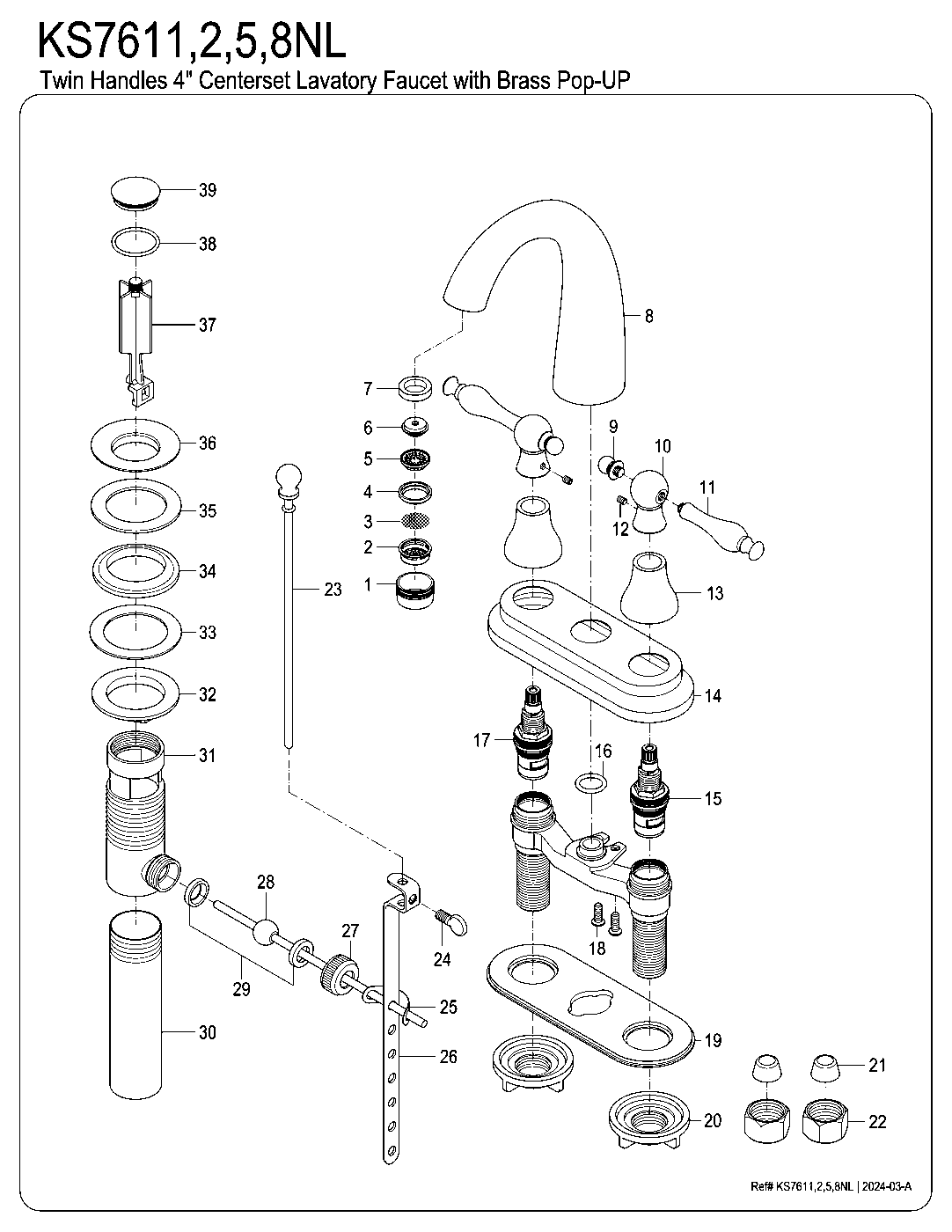 Normandy KS7611NL exploded parts diagram