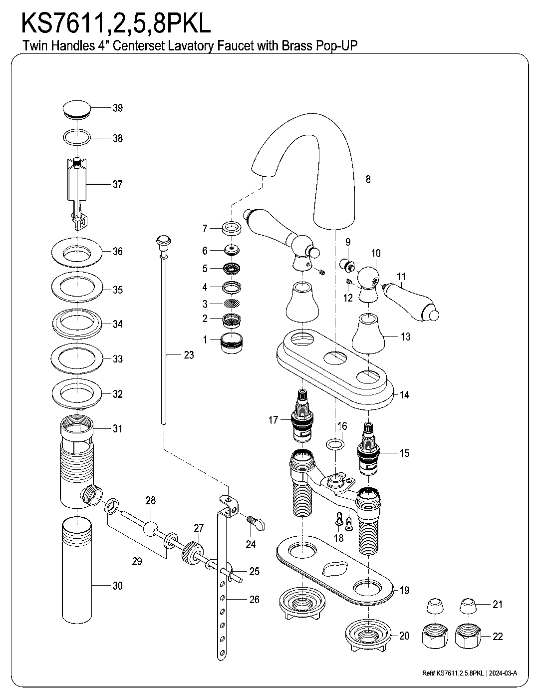Duchess KS7611PKL exploded parts diagram