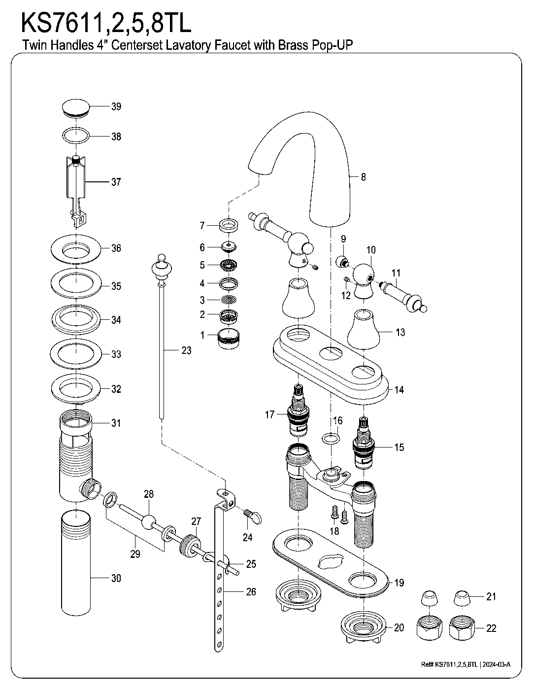 Templeton KS7611TL exploded parts diagram