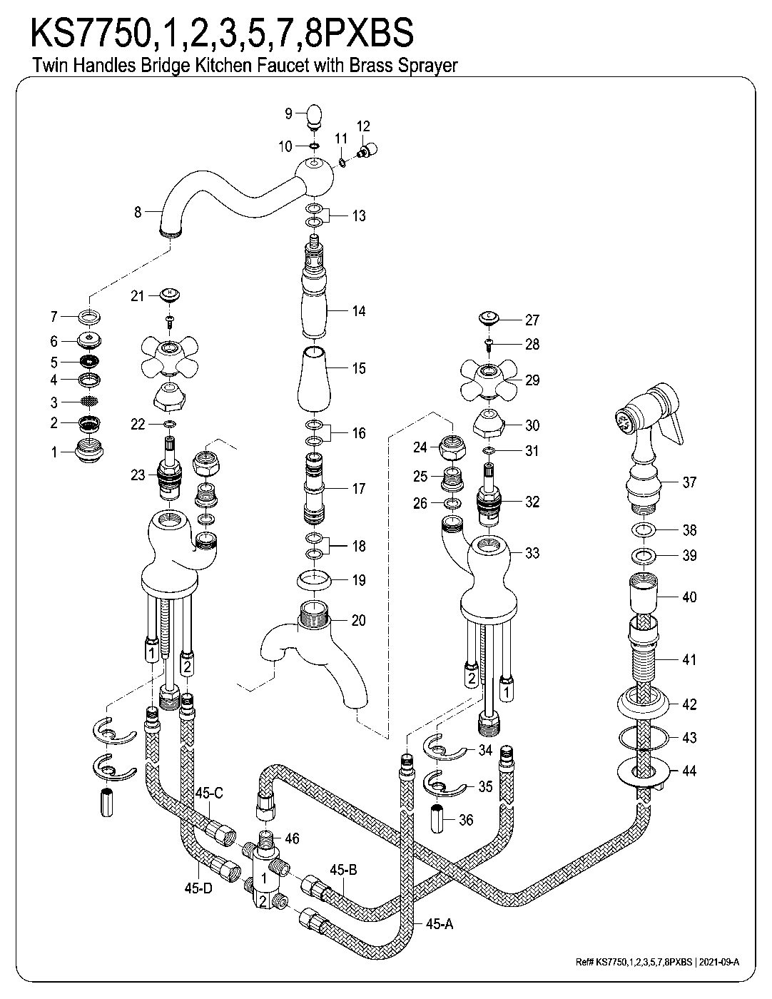 English Country KS7751PXBS exploded parts diagram