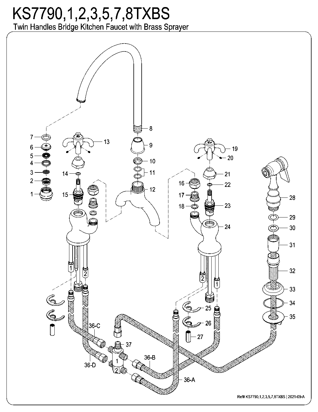 French Country KS7791TXBS exploded parts diagram