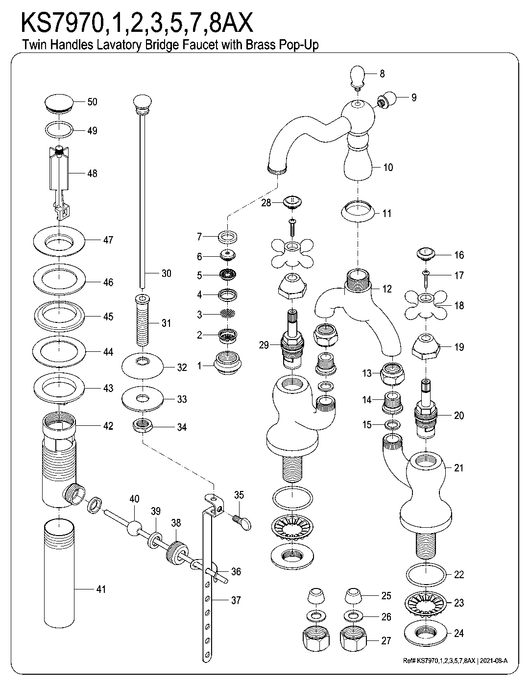 English Country KS7971AX exploded parts diagram