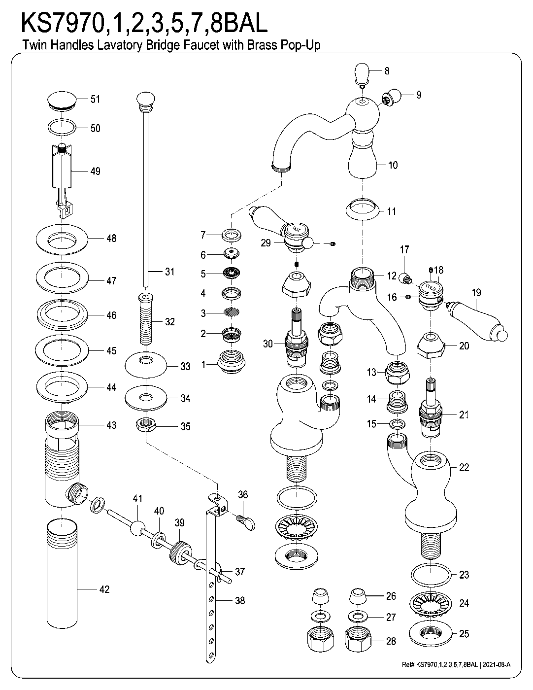 Heirloom KS7970BAL exploded parts diagram