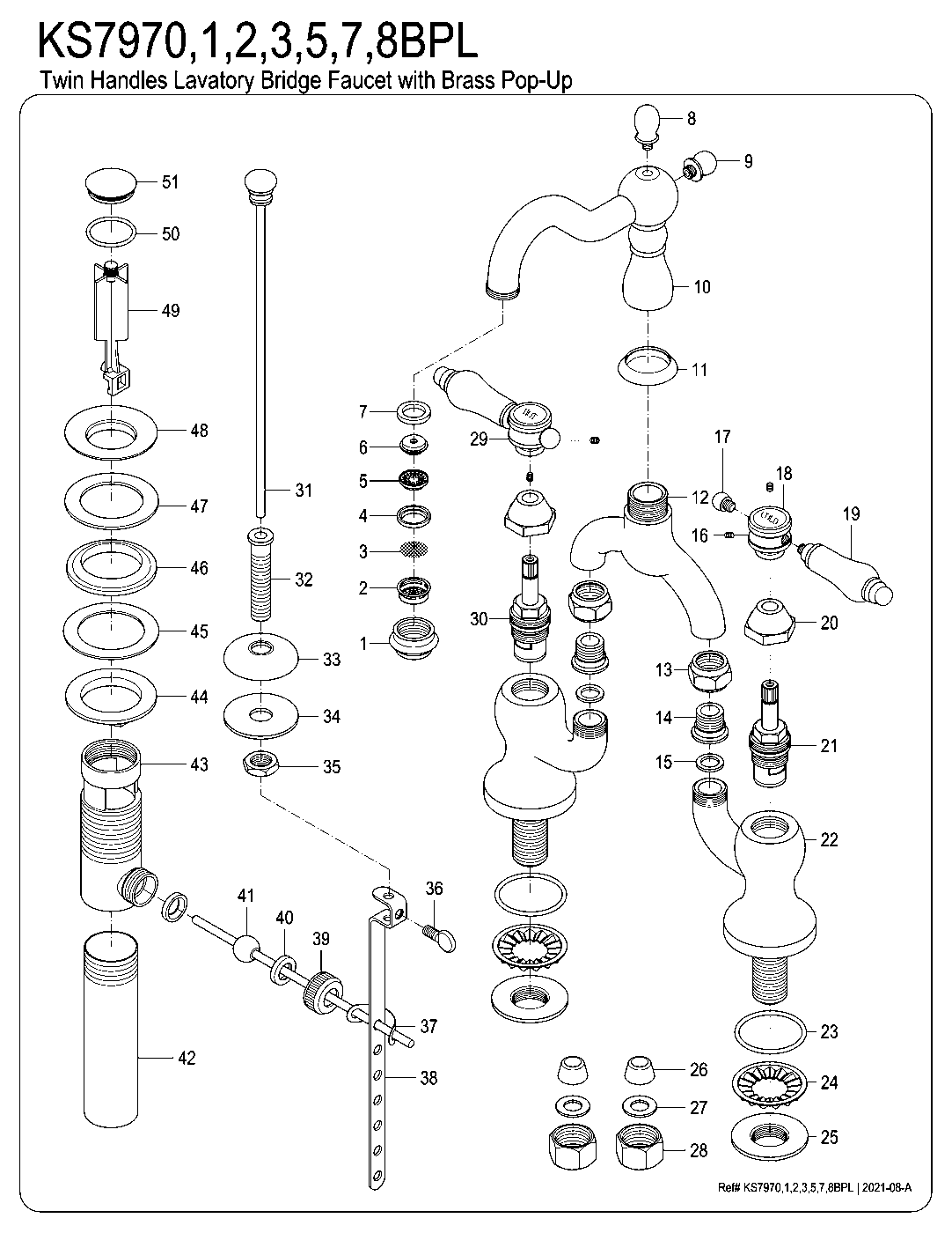Bel-Air KS7970BPL exploded parts diagram