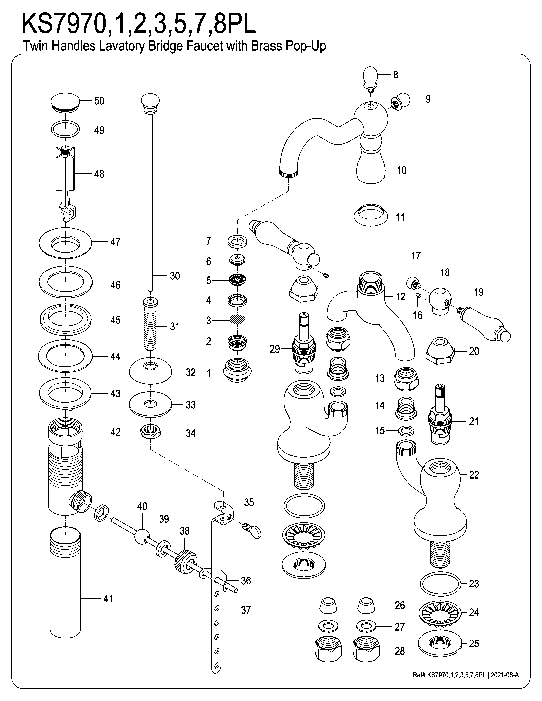 English Country KS7970PL exploded parts diagram