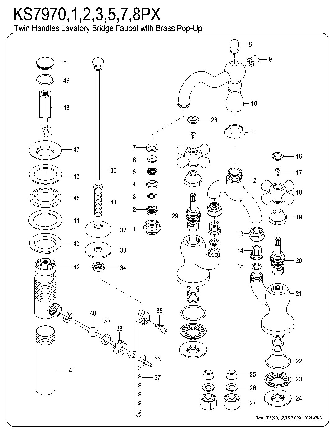 English Country KS7971PX exploded parts diagram