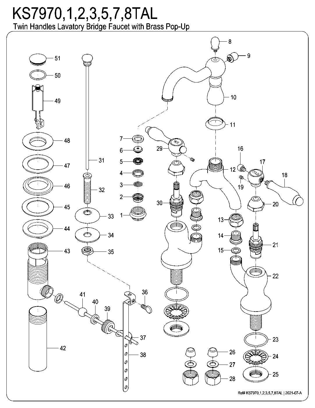 Tudor KS7970TAL exploded parts diagram