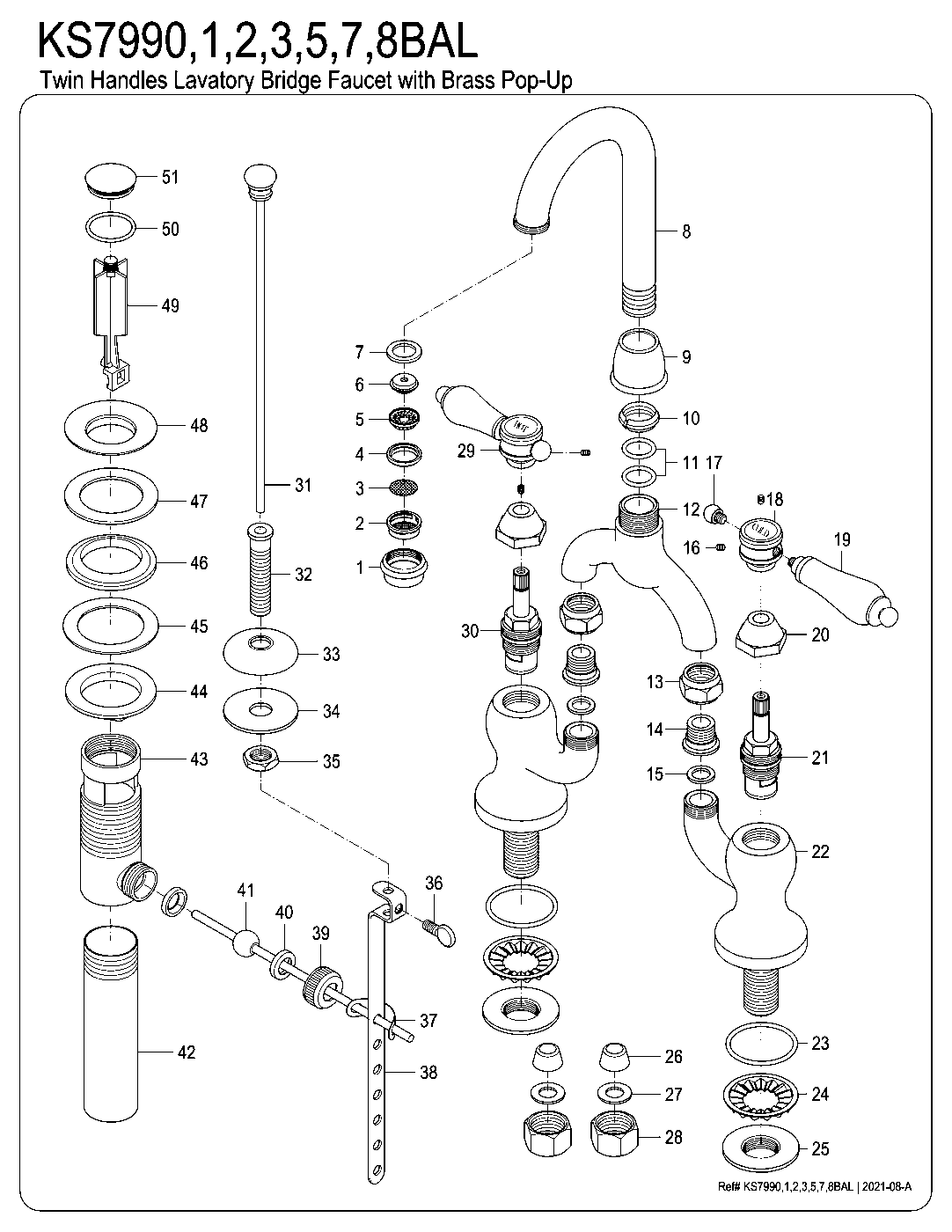 Heirloom KS7990BAL exploded parts diagram