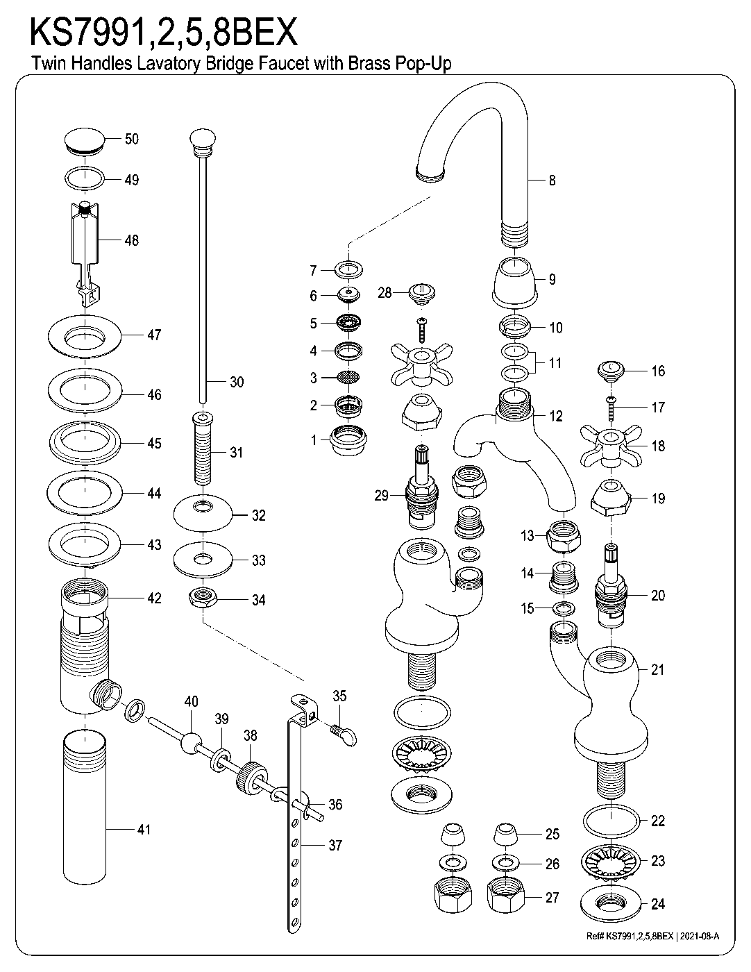 Essex KS7991BEX exploded parts diagram