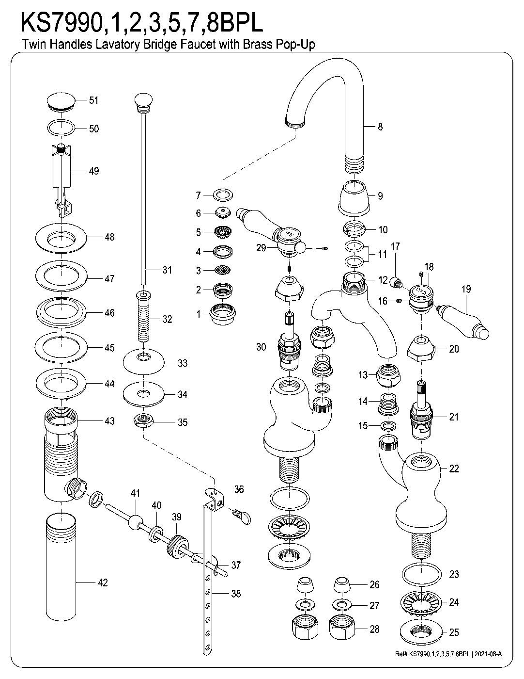 Bel-Air KS7990BPL exploded parts diagram
