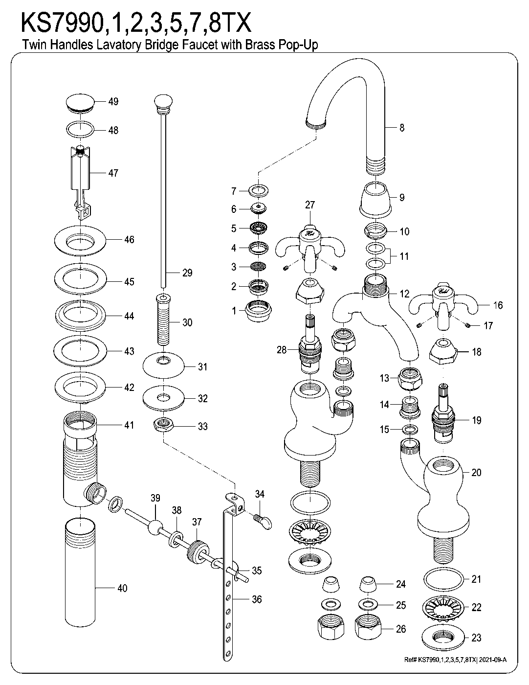 French Country KS7990TX exploded parts diagram