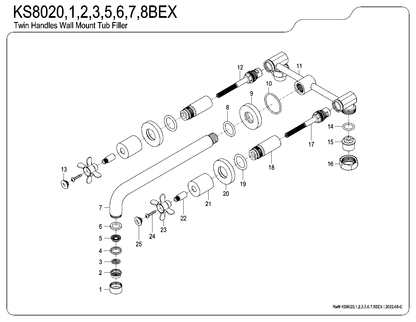 Essex KS8020BEX exploded parts diagram