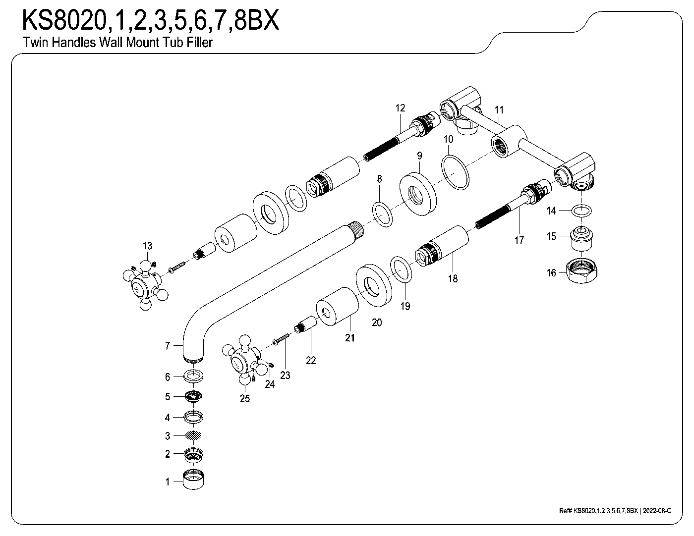 Metropolitan KS8020BX exploded parts diagram