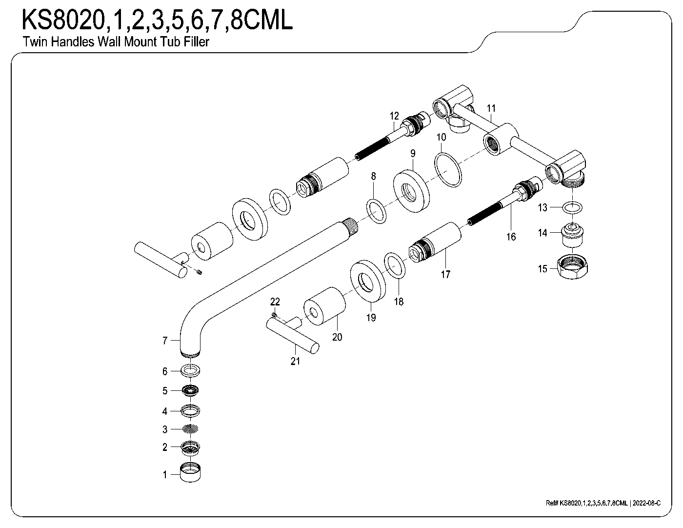 Manhattan KS8020CML exploded parts diagram