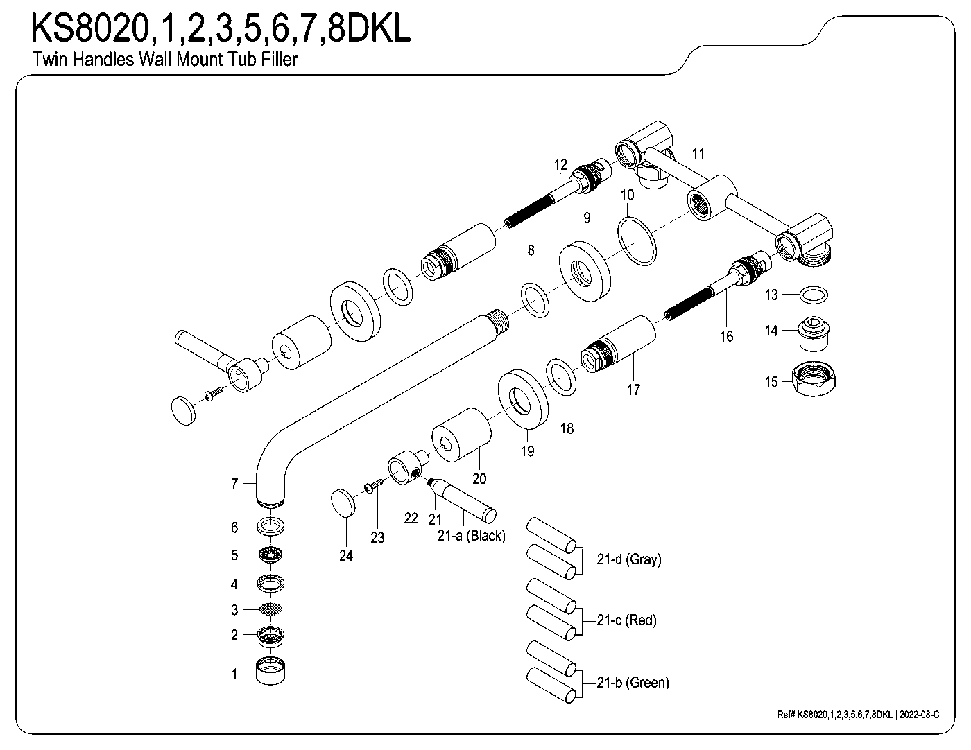Kaiser KS8020DKL exploded parts diagram