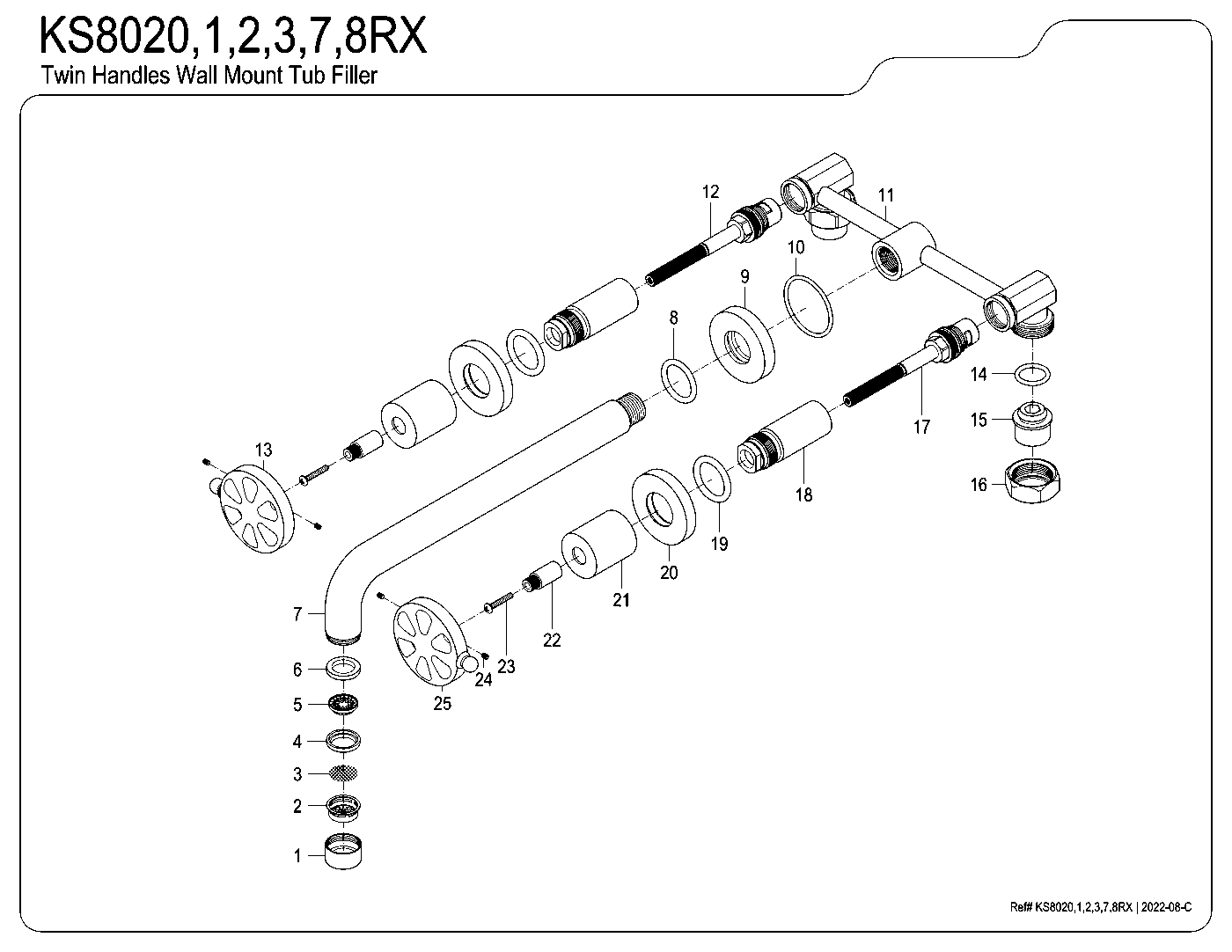 Belknap KS8020RX exploded parts diagram