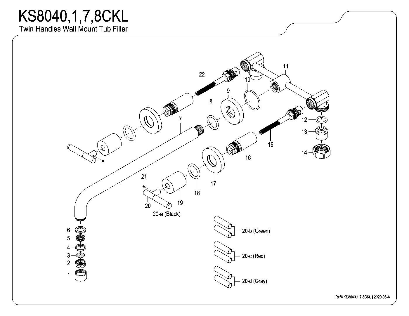 Kaiser KS8040CKL exploded parts diagram