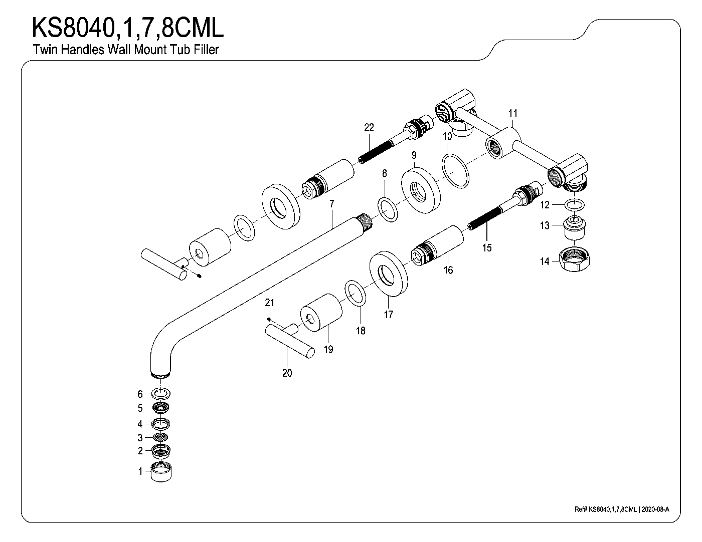 Manhattan KS8040CML exploded parts diagram