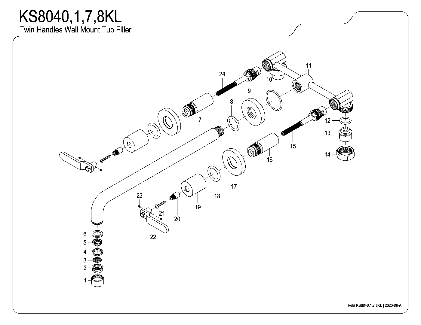 Whitaker KS8040KL exploded parts diagram