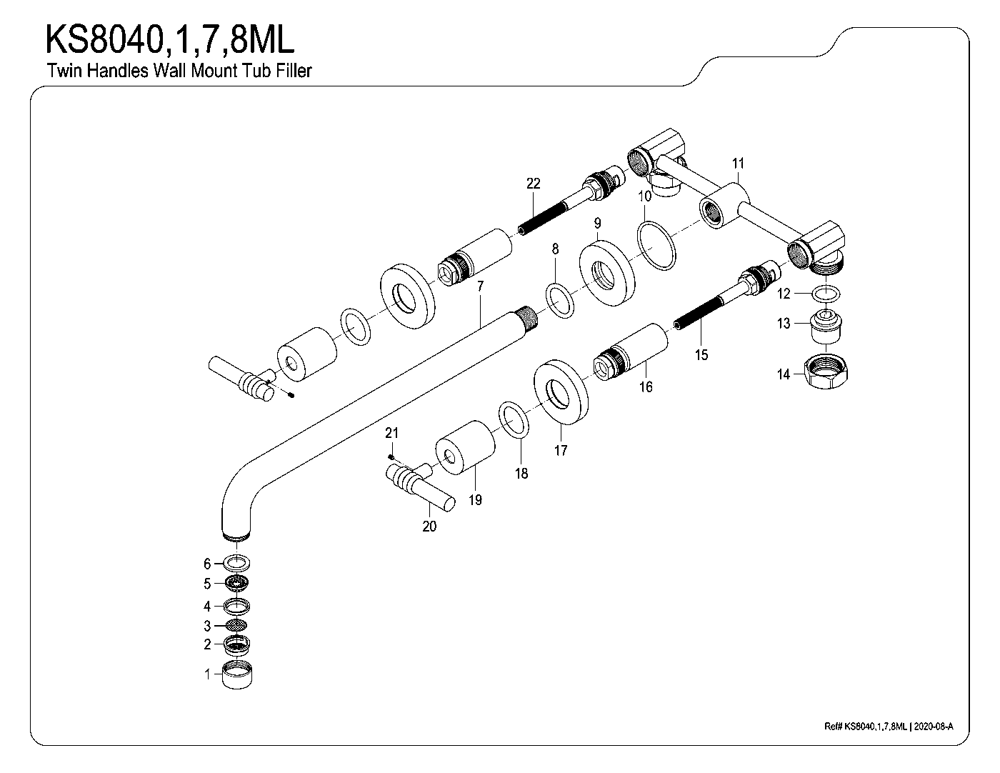 Milano KS8040ML exploded parts diagram