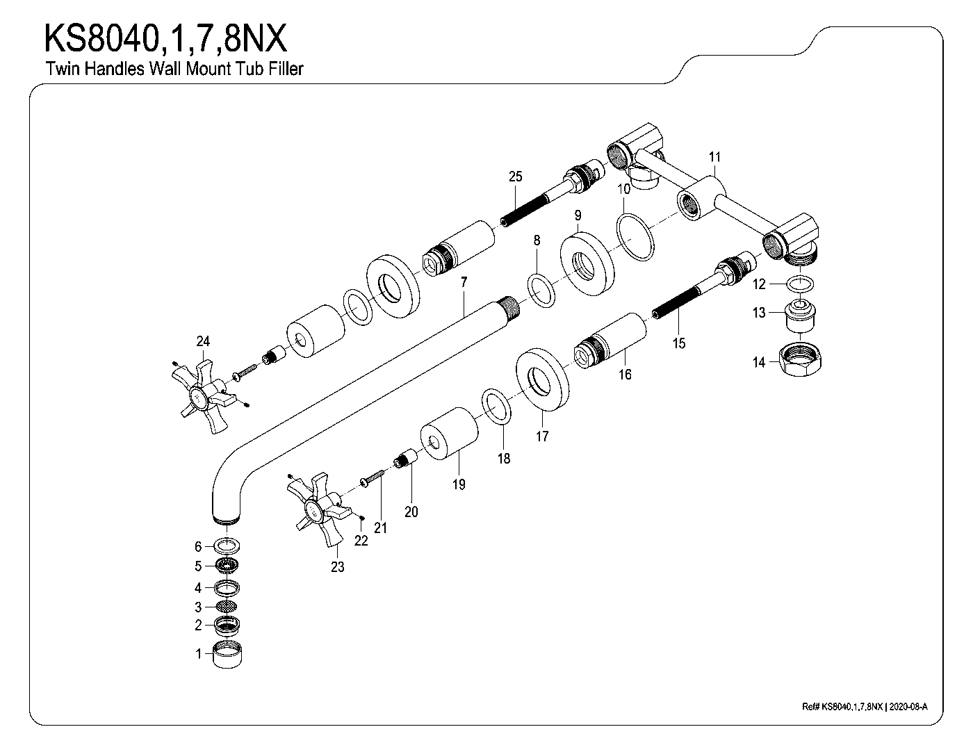 Hamilton KS8040NX exploded parts diagram
