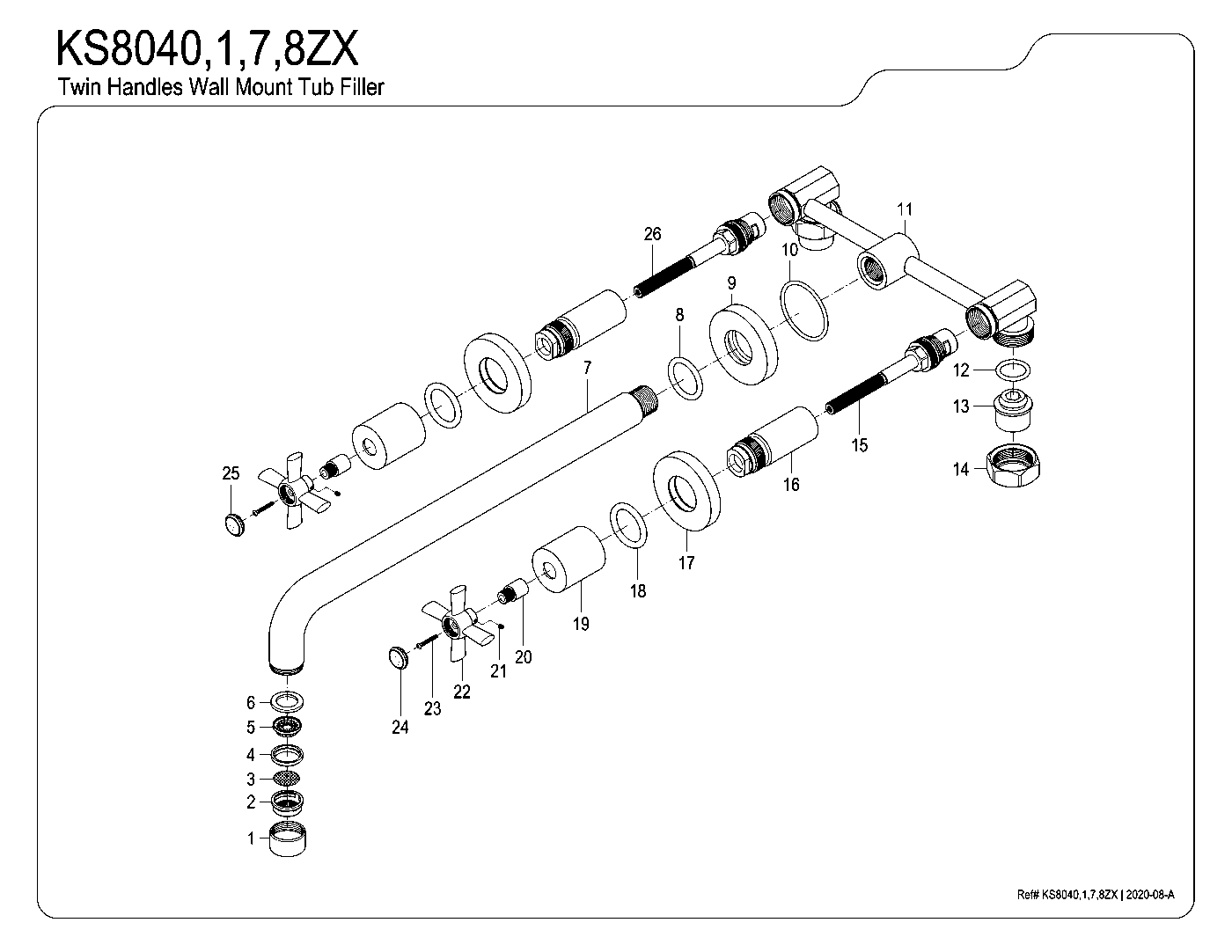 Millennium KS8040ZX exploded parts diagram