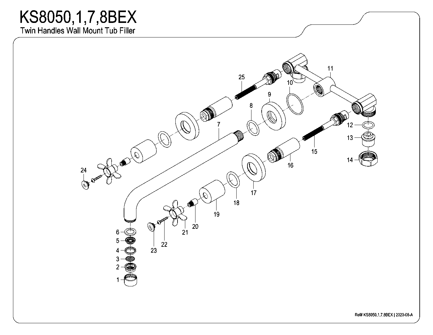 Essex KS8050BEX exploded parts diagram
