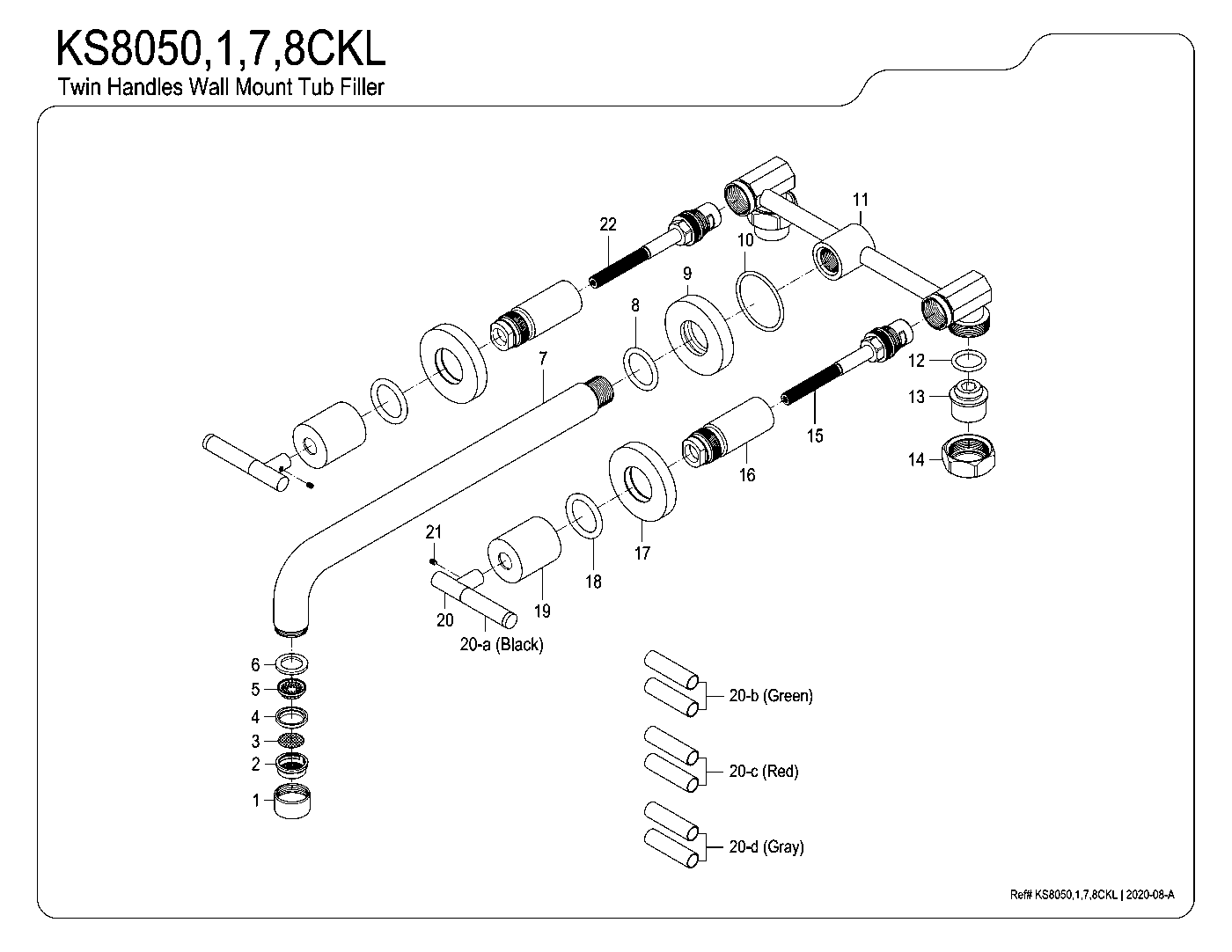Kaiser KS8050CKL exploded parts diagram