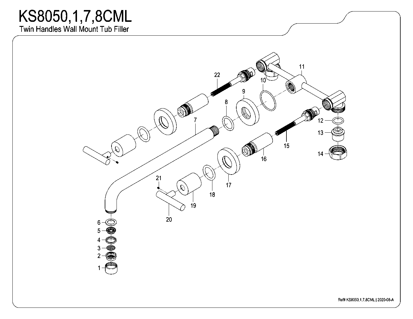 Manhattan KS8050CML exploded parts diagram