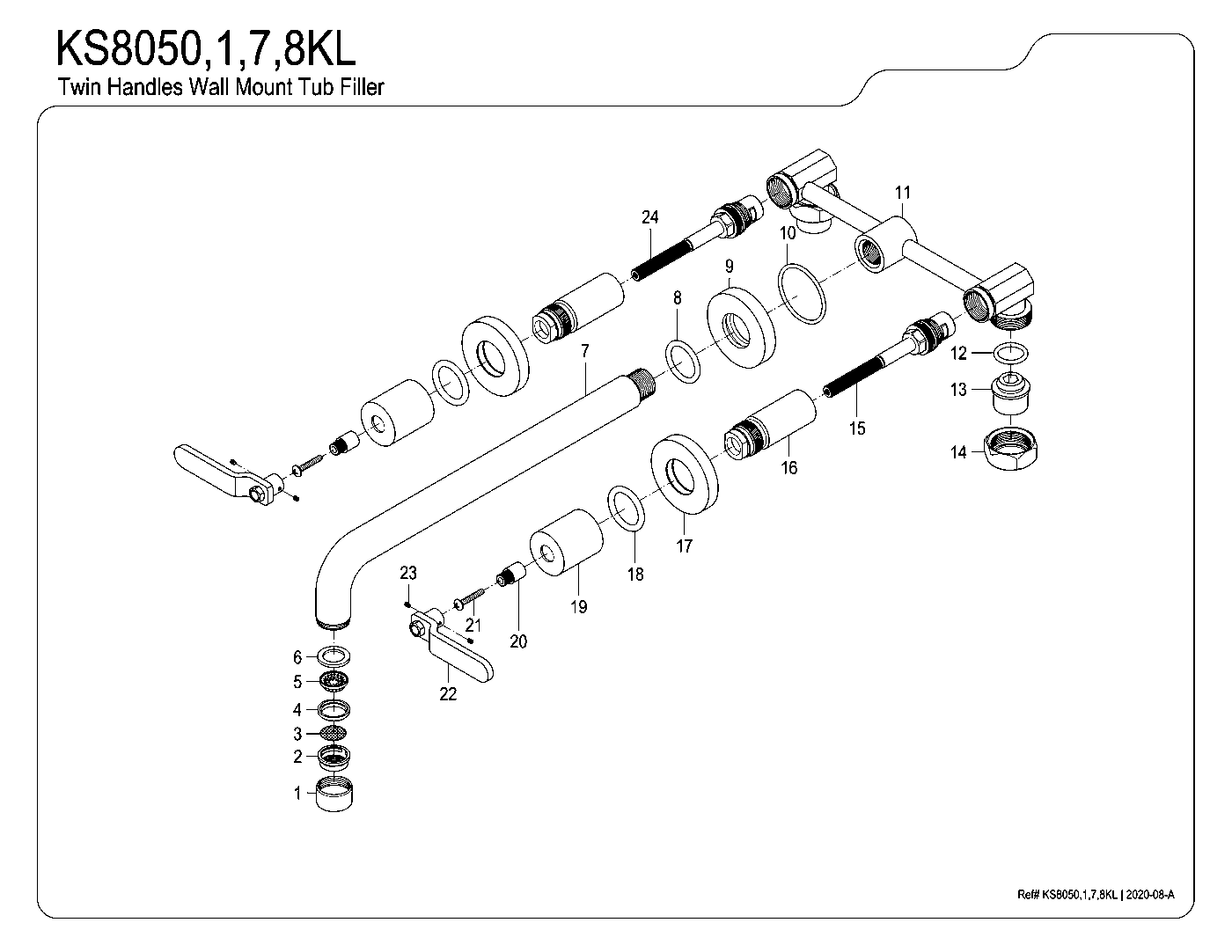 Whitaker KS8050KL exploded parts diagram