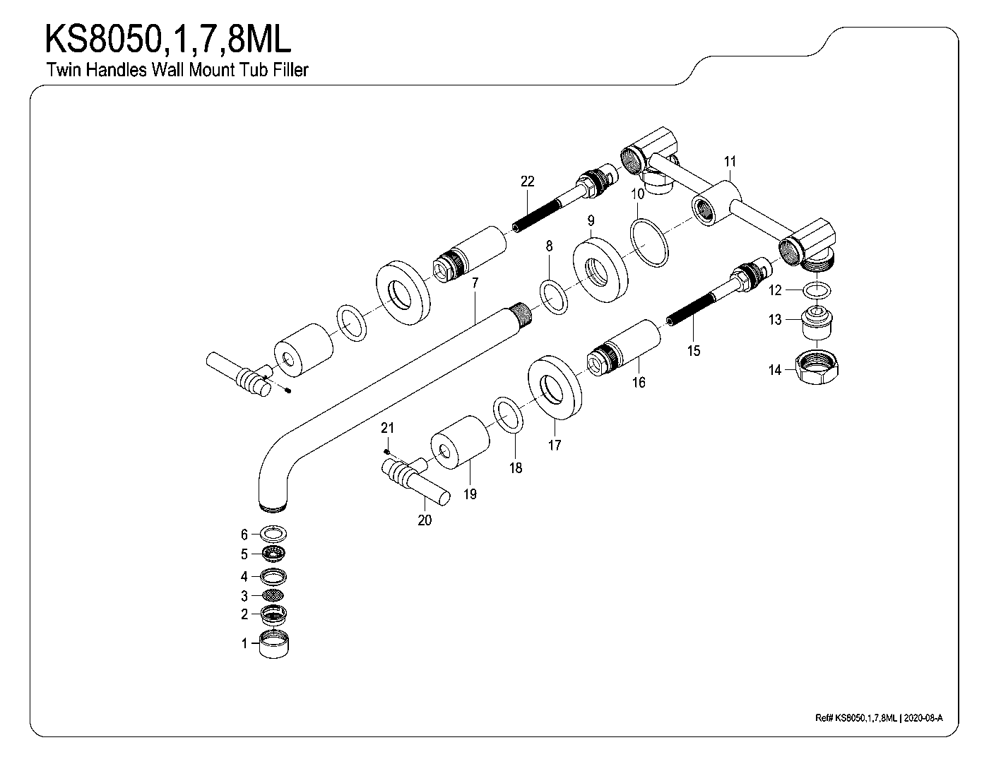 Milano KS8050ML exploded parts diagram