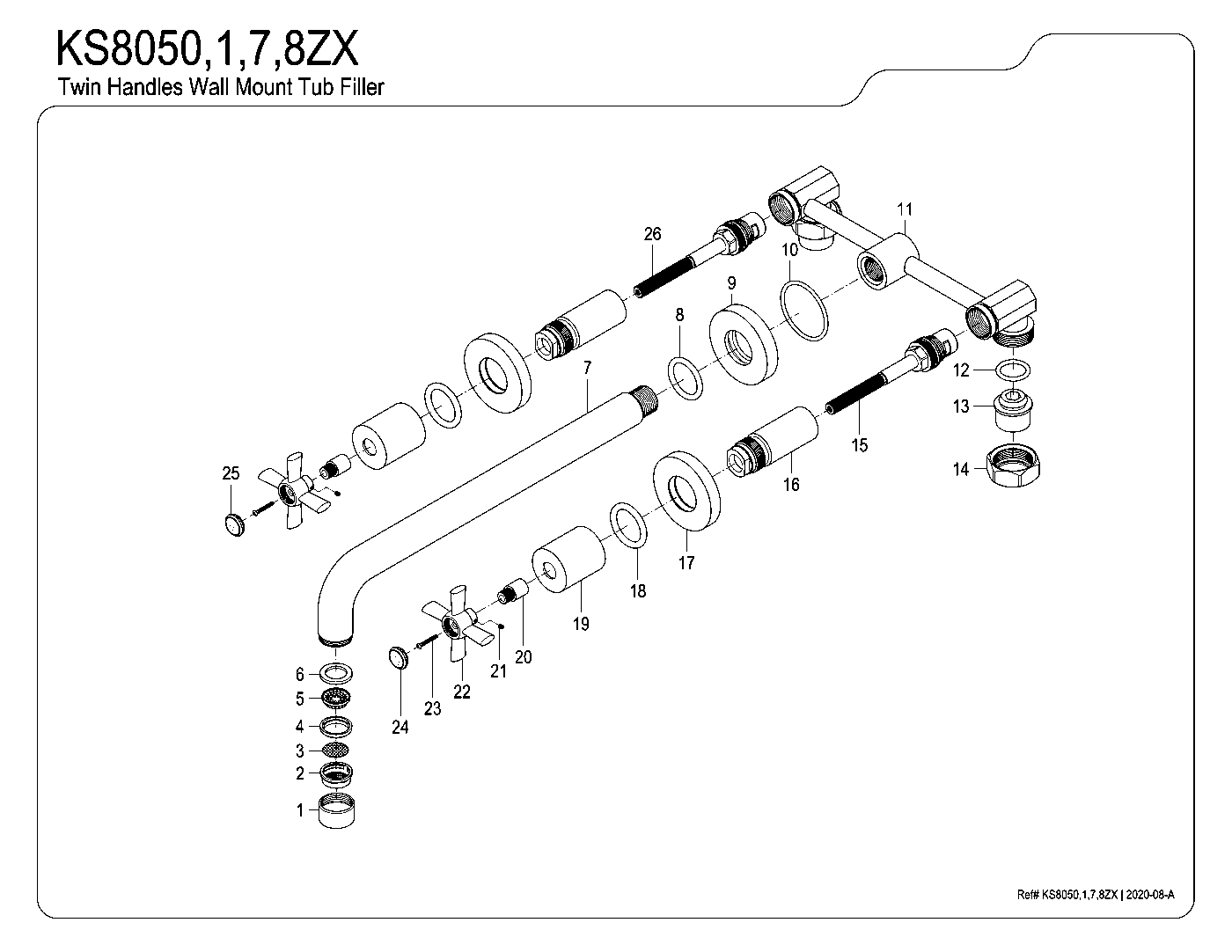 Millennium KS8050ZX exploded parts diagram
